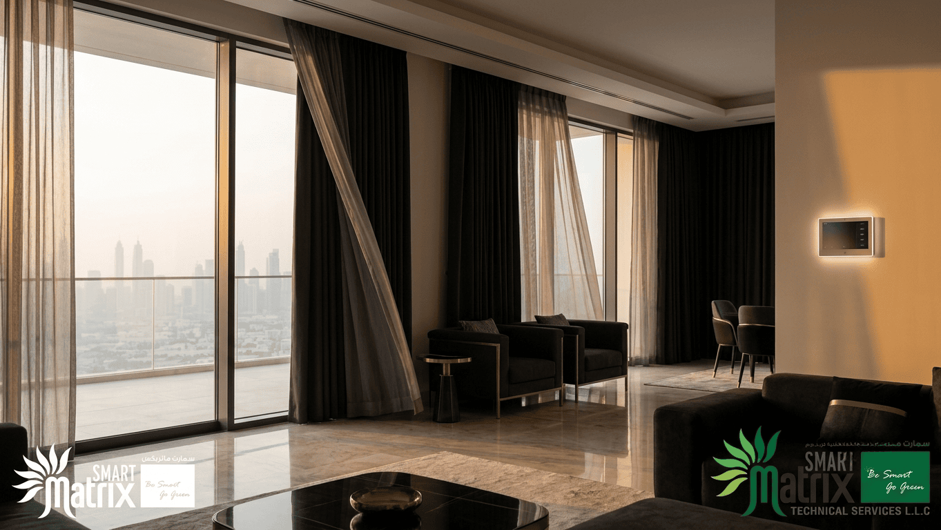 Motorized Curtains Dubai | Automated Blinds & Smart Curtains UAE | Smart Matrix